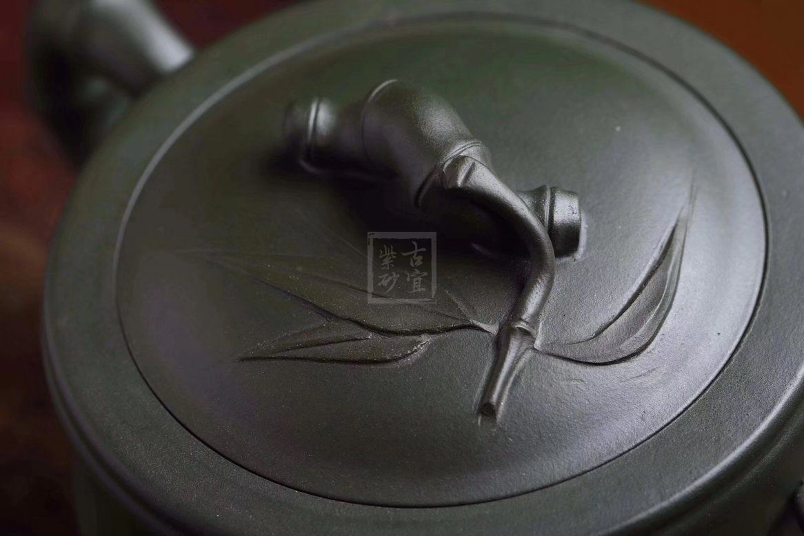 竹段宜兴紫砂壶竹段民国绿泡茶壶|正品王国望紫砂壶价格|民国绿260cc