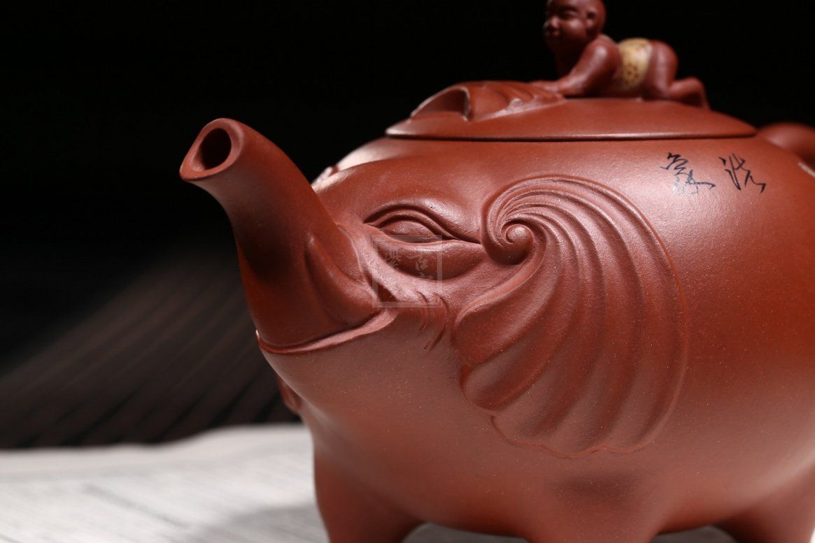 喜象宜兴紫砂壶工艺美术师手工清水泥|正品王辉紫砂壶价格|清水泥350cc