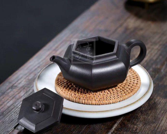 大彬六方|正品冯小俊紫砂壶价格|黑料340cc