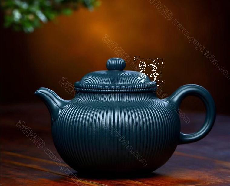 筋纹掇只|正品王勤大紫砂壶价格|天青泥380CC