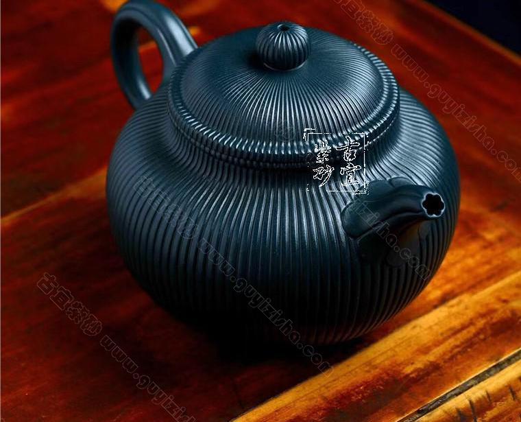 筋纹掇只|正品王勤大紫砂壶价格|天青泥380CC
