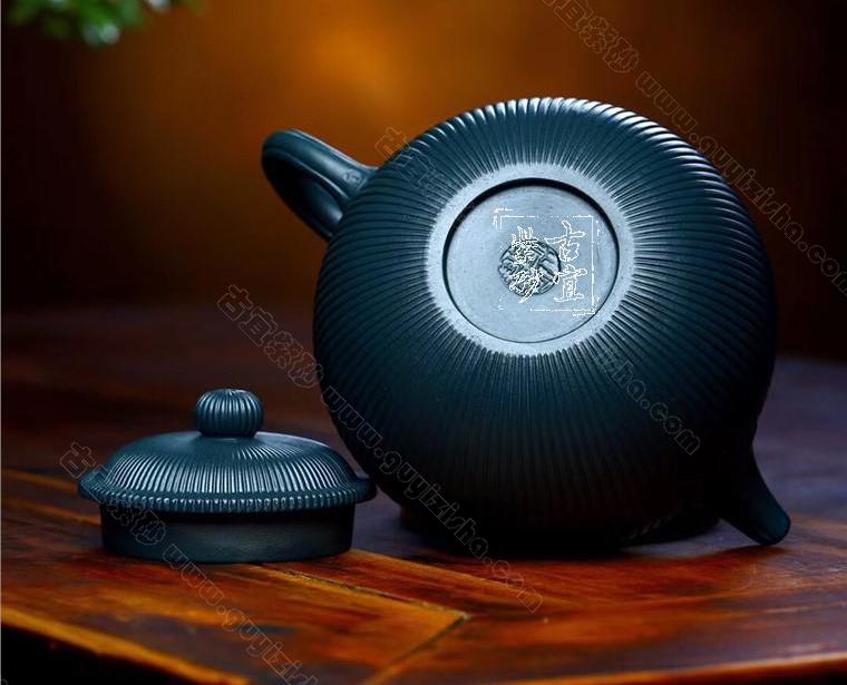 筋纹掇只|正品王勤大紫砂壶价格|天青泥380CC