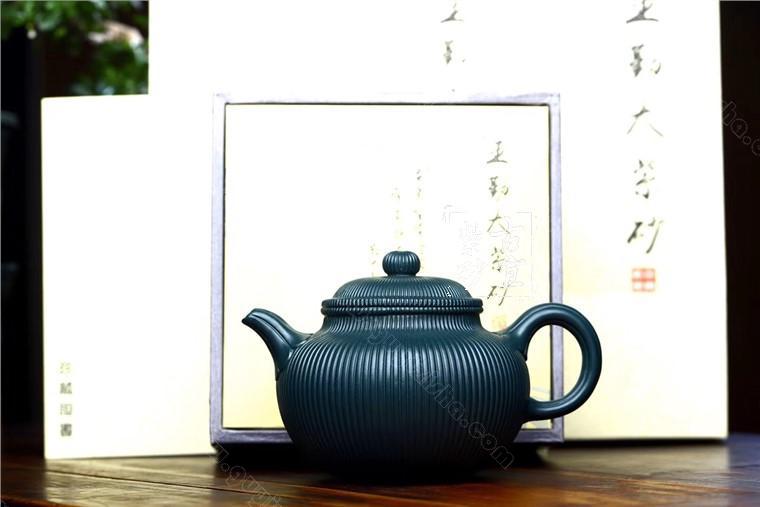 筋纹掇只|正品王勤大紫砂壶价格|天青泥380CC