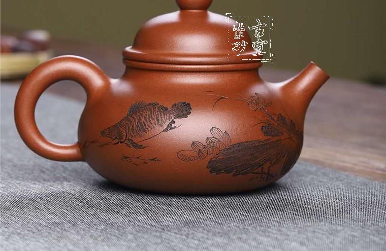 中国古美術・原礦底槽清・乐陶居製陶・西施（高温窑变）紫砂壺・紫泥急須・茶壺・賞物 馨明园陶瓷原矿紫陶西施壶创意正把西施高温贵妃壶好出水新中式