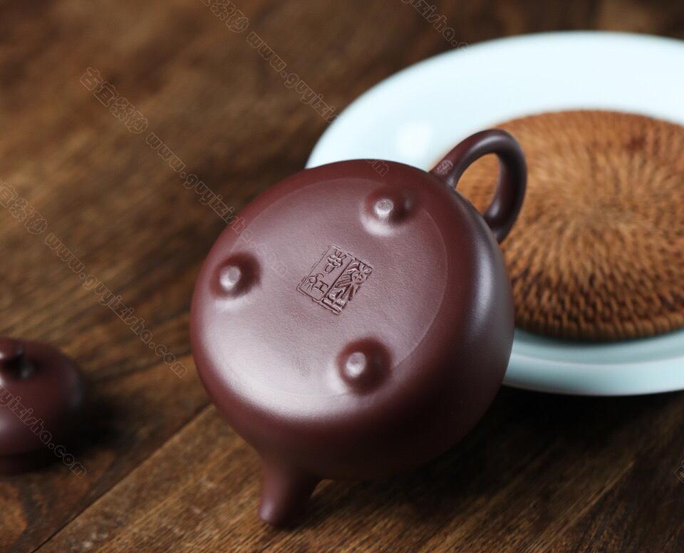 三足乳鼎|正品陈惠红紫砂壶价格|原矿老紫泥380cc