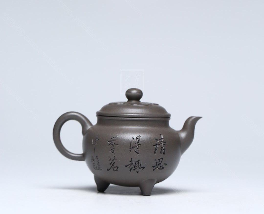 大彬如意|正品马晨紫砂壶价格|天青泥300cc