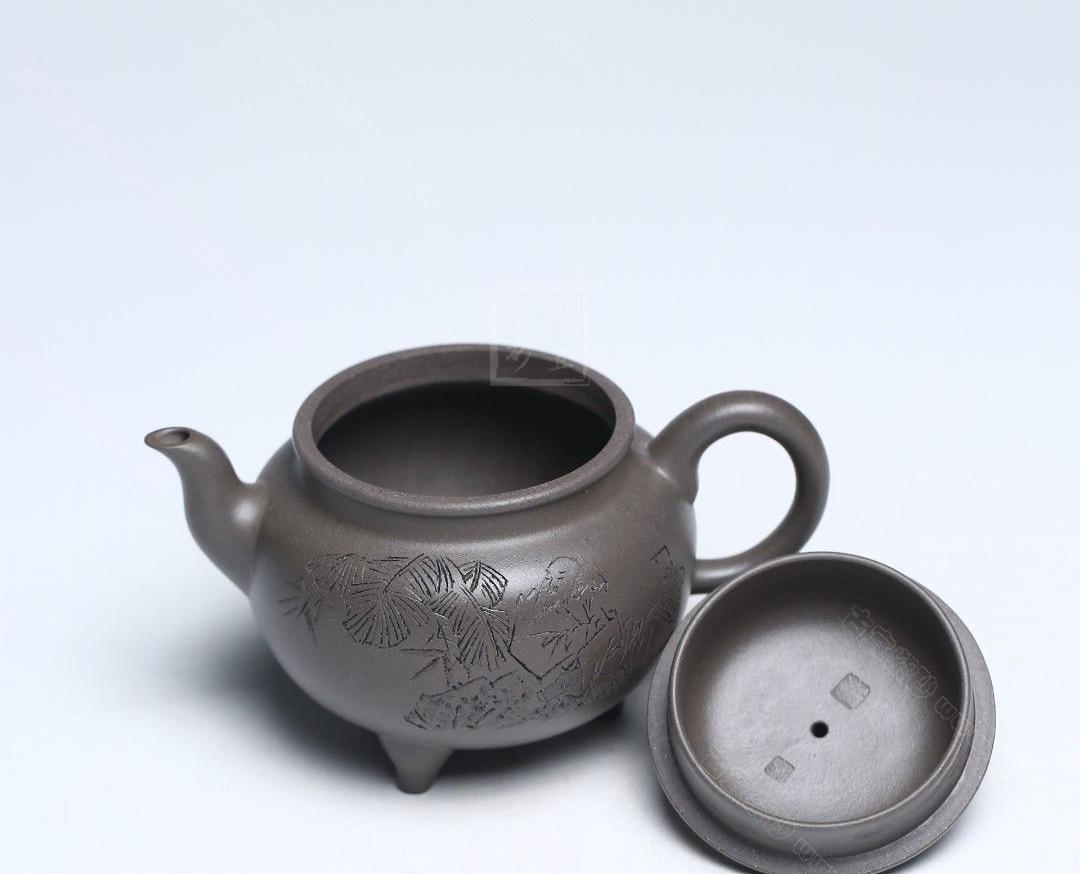 館蔵珍品 紫砂壺 如意壺 楊彭年款 原礦清水泥 紫砂壺』