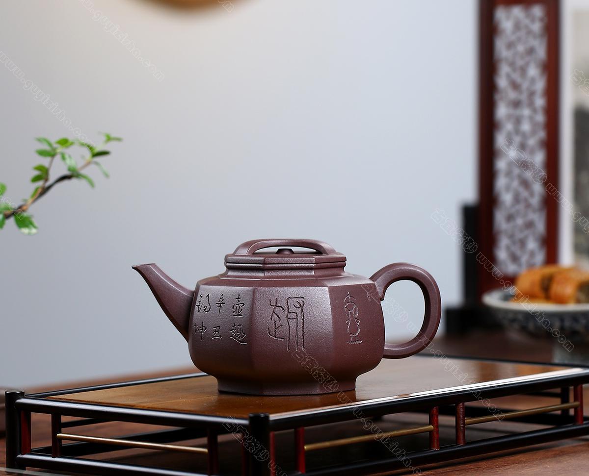 牛盖八方|正品蒋锡坤紫砂壶价格|石红650CC