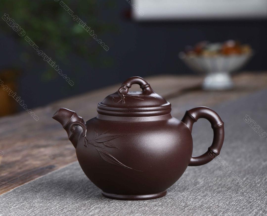 竹报春|正品成梅英紫砂壶价格|紫泥320CC