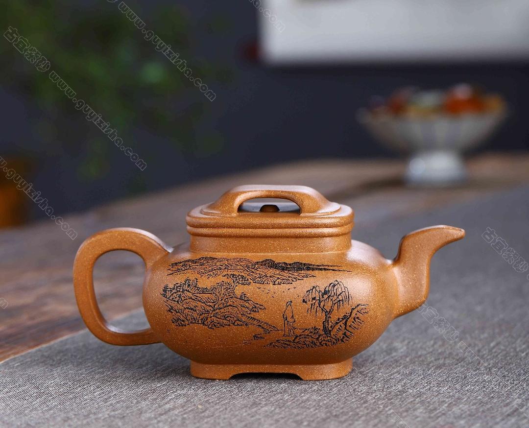 四方牛盖传炉|正品何其仙紫砂壶价格|蟹黄段320CC