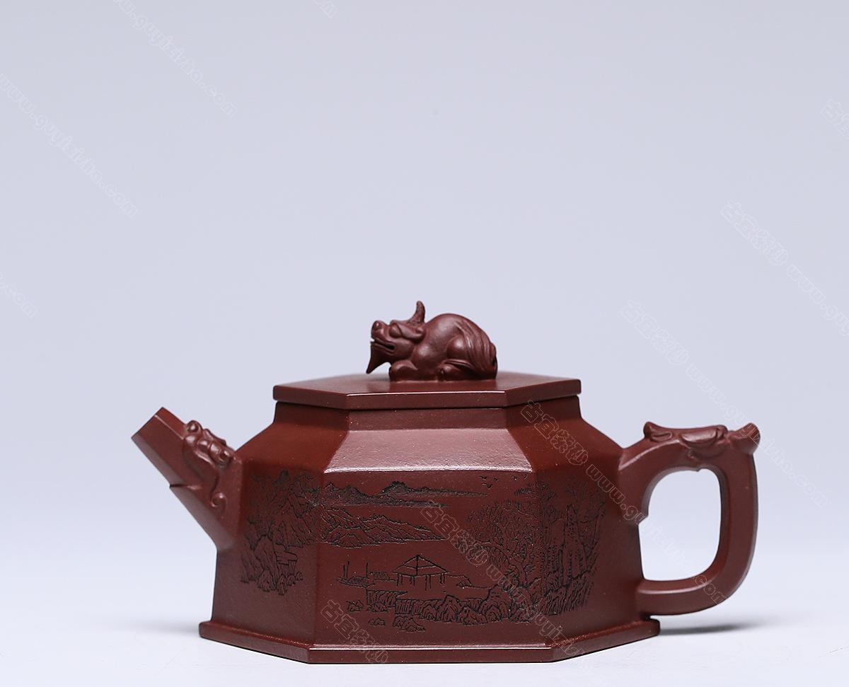 六方龙樽|正品蒋蓉紫砂壶价格|底槽清260CC