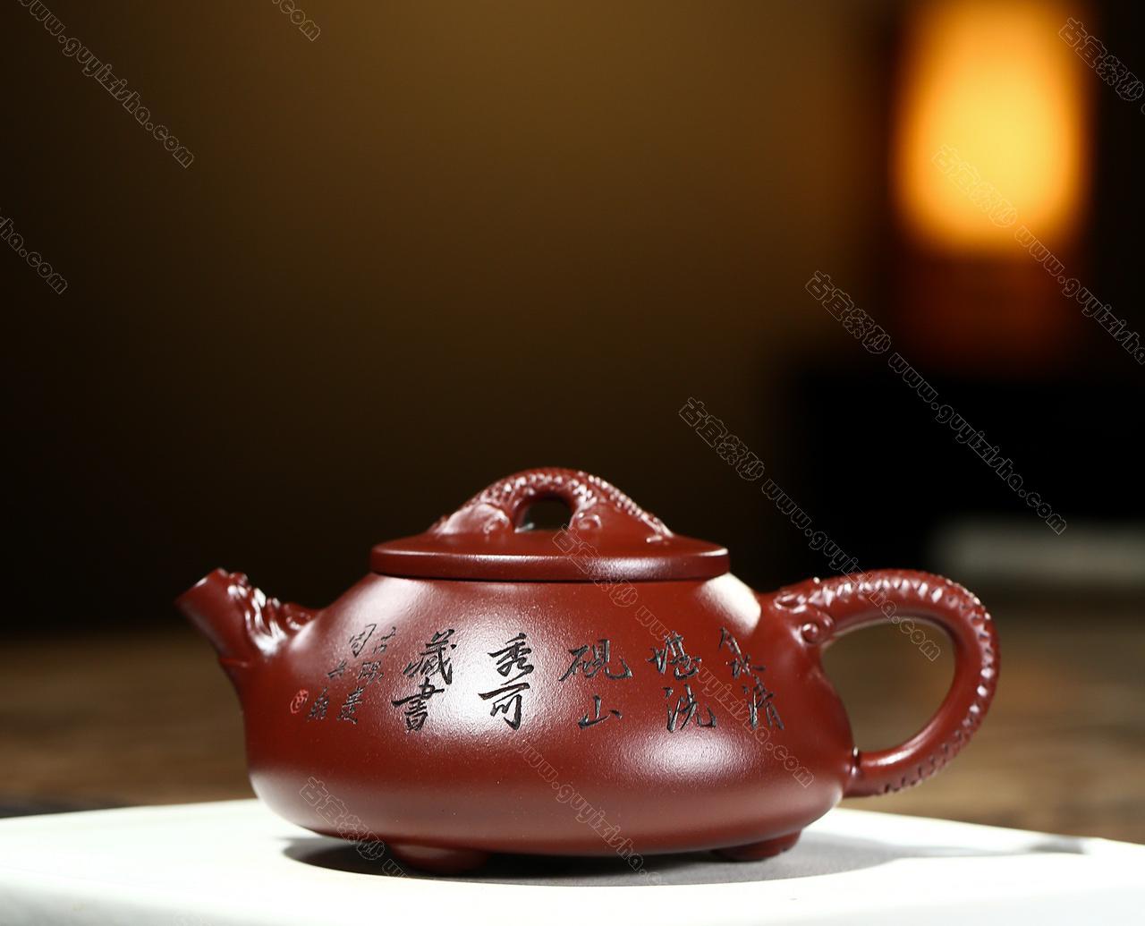 景舟石瓢|正品顾洪军紫砂壶价格|紫泥360CC