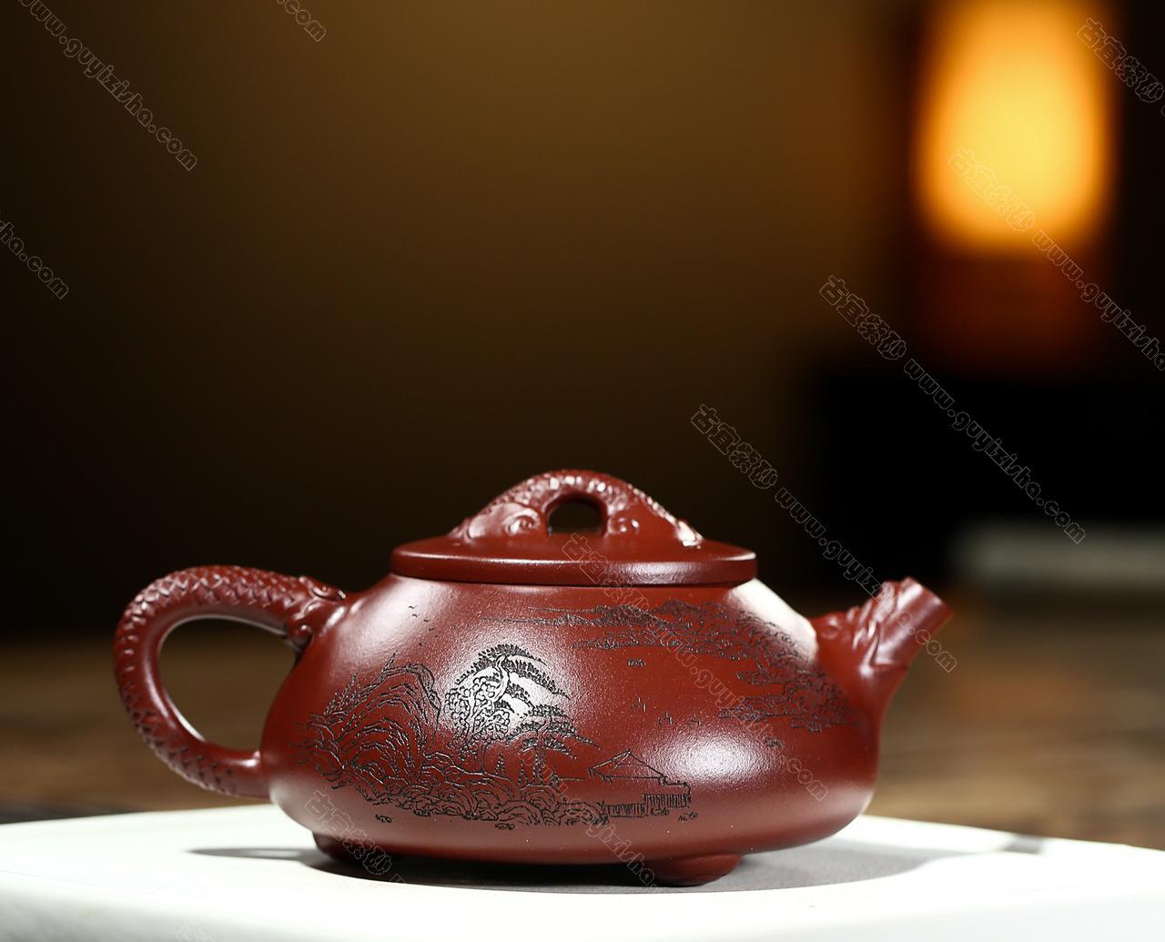 景舟石瓢|正品顾洪军紫砂壶价格|紫泥360CC