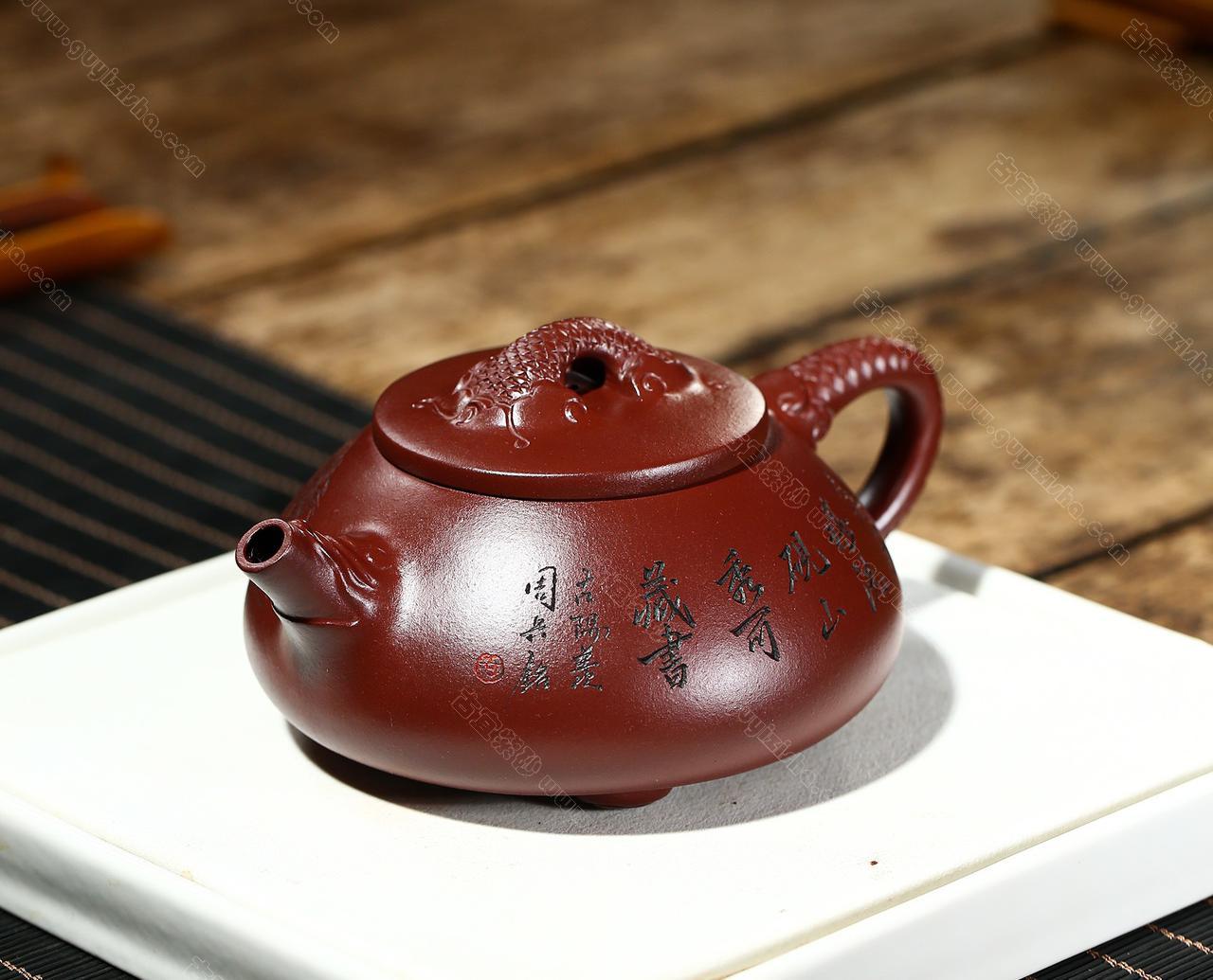 景舟石瓢|正品顾洪军紫砂壶价格|紫泥360CC