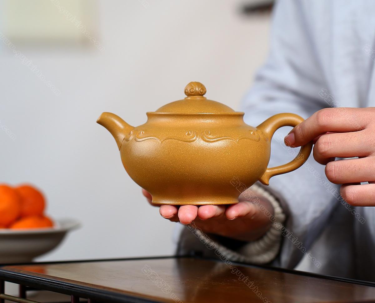 顺心如意|正品蒋锡坤紫砂壶价格|段泥380CC