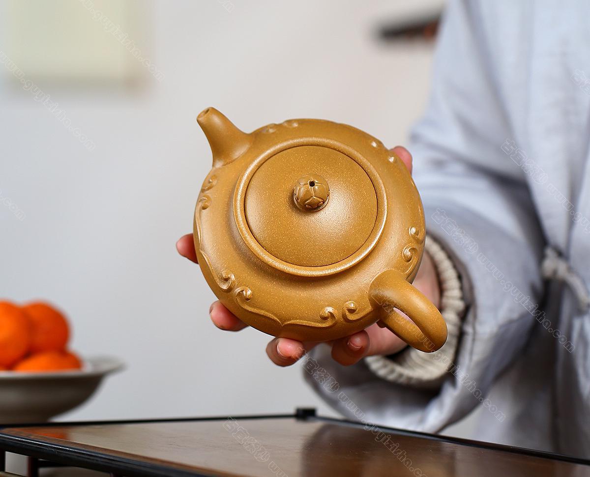 顺心如意|正品蒋锡坤紫砂壶价格|段泥380CC