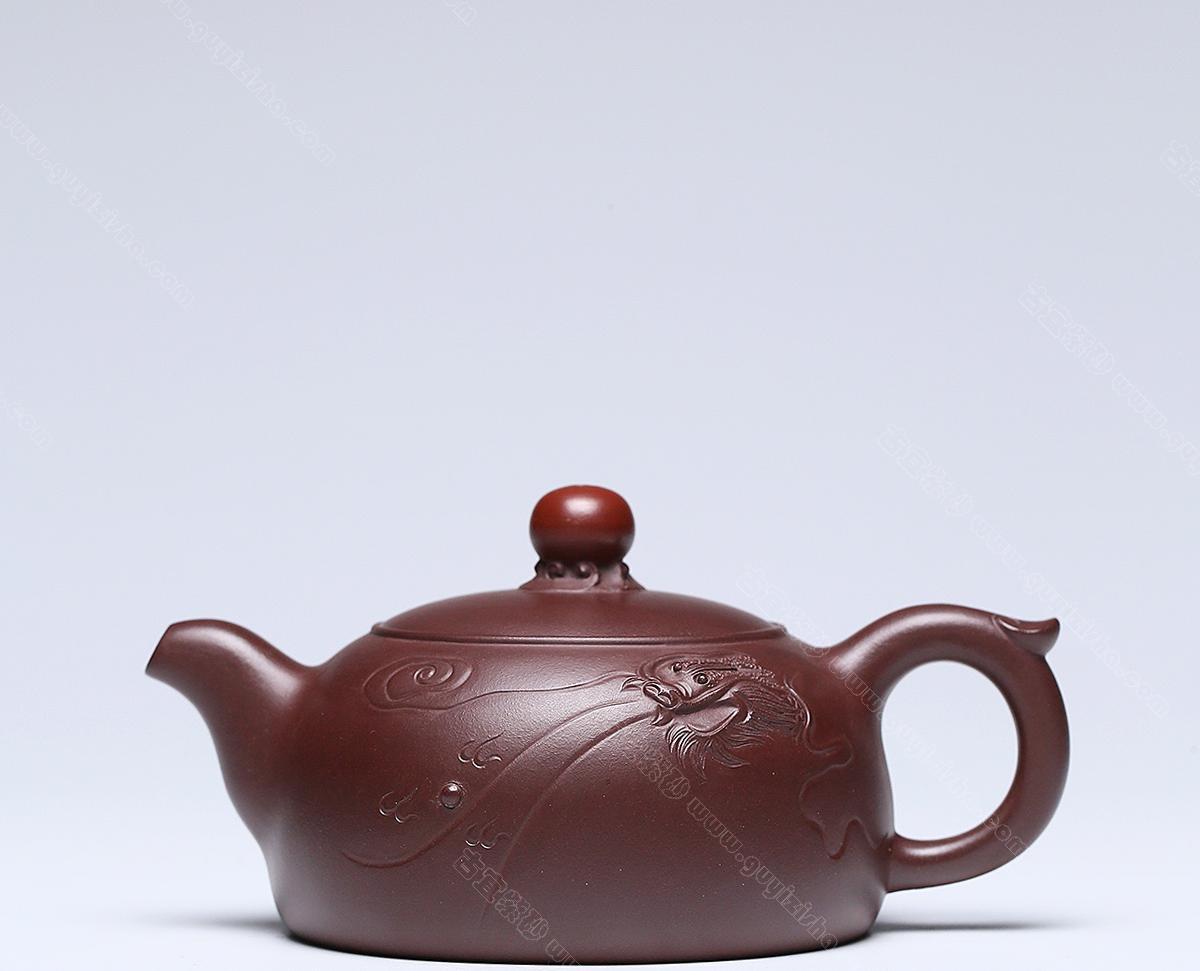 龙行天下|正品王桂芬紫砂壶价格|紫泥400CC