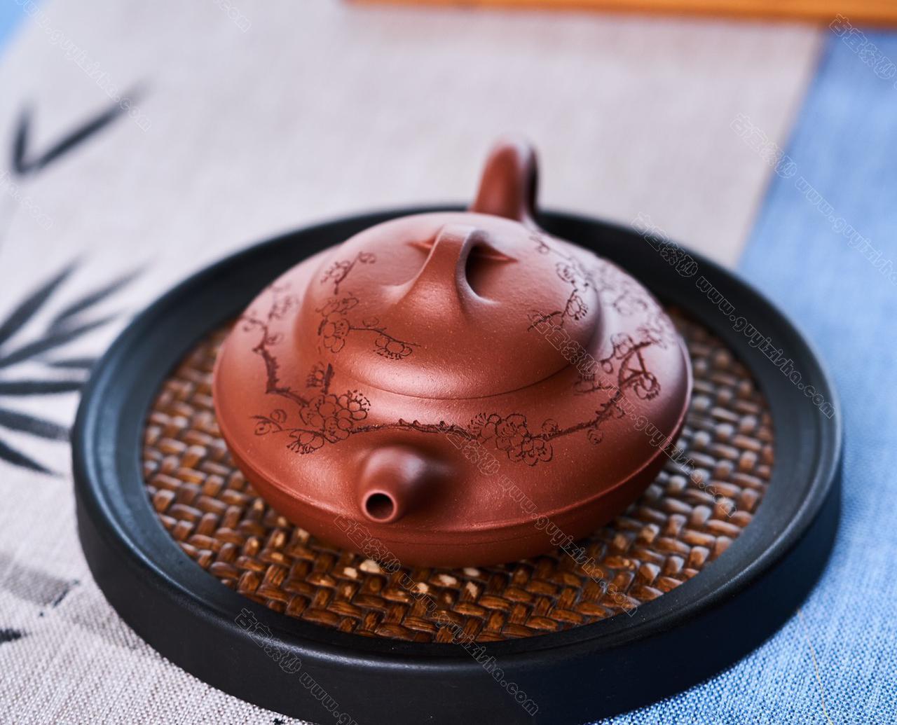 线圆壶|正品范彩勤紫砂壶价格|红皮龙180CC