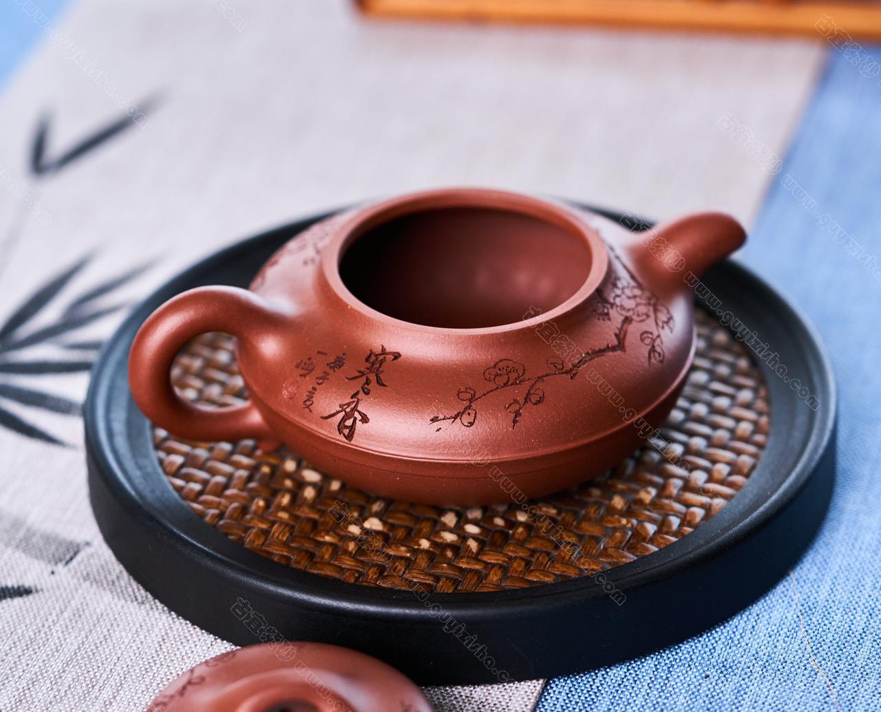 中国古玩武人文茶壶直径10.5/高さ12.5cm 茶壷 宜興紫砂水平壷 黒泥 50ml – 遊茶オンラインショップ