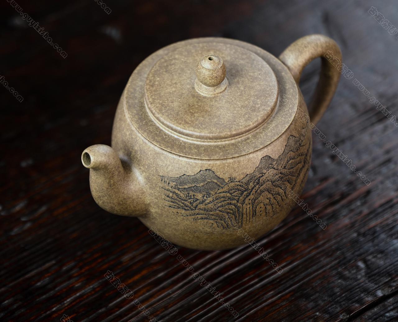 圆珠壶|正品唐田紫砂壶价格|段泥330CC