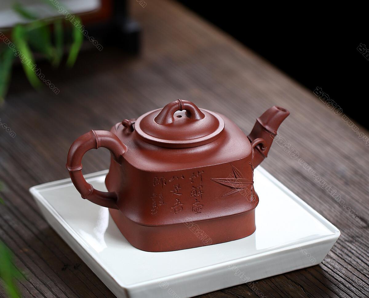 竹节壶|正品李彬紫砂壶价格|底槽清480CC