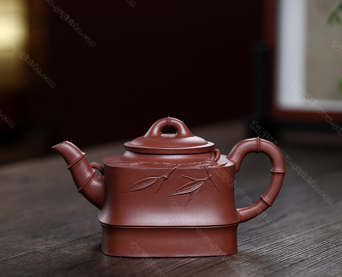 竹节壶|正品李彬紫砂壶价格|底槽清480CC