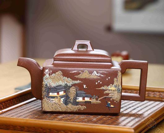 亚明四方|正品刘莹紫砂壶价格|拼紫500CC