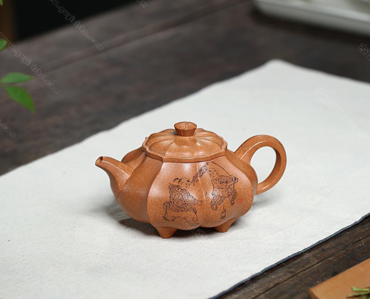玲珑|正品陶金兰紫砂壶价格|冷金黄泥290CC