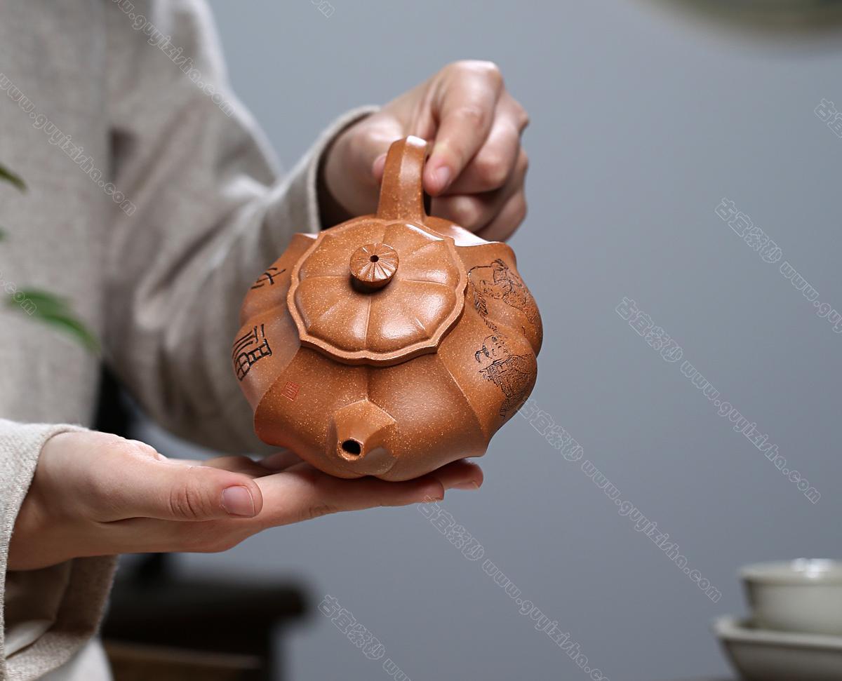 玲珑|正品陶金兰紫砂壶价格|冷金黄泥290CC