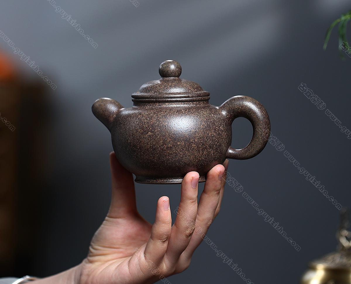 仁】『紫砂壺・百福僧帽壺・顧景舟款・龍骨金砂・茶具・茶道品