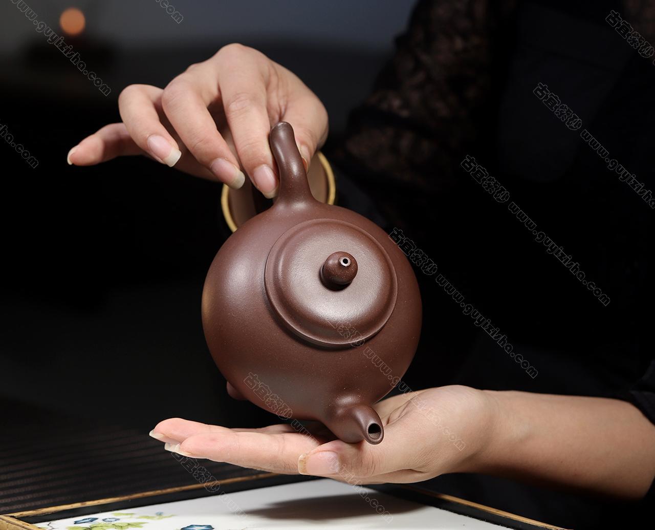 三足笑樱|正品范俊华紫砂壶价格|紫泥400CC