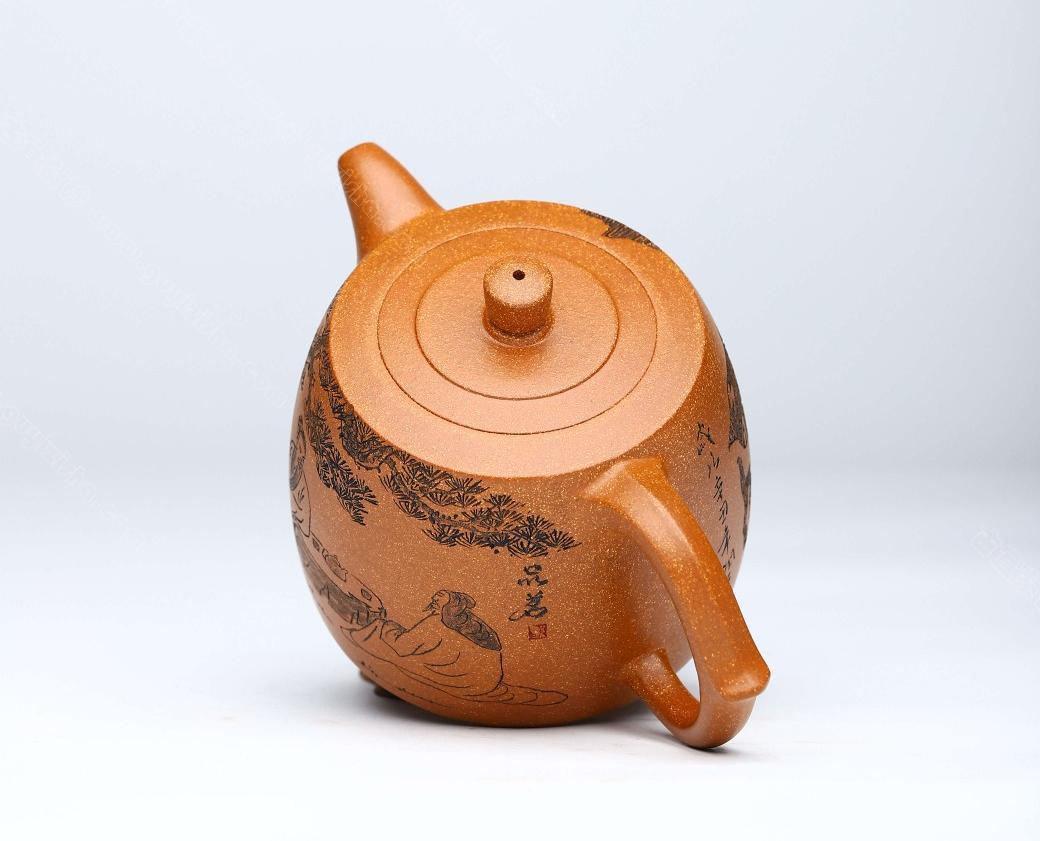 井栏壶|正品谈敏紫砂壶价格|蟹黄段450CC