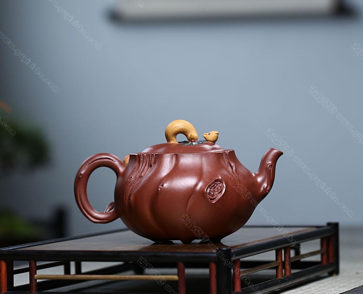 松鼠壶|正品蒋艺华紫砂壶价格|清水泥540CC