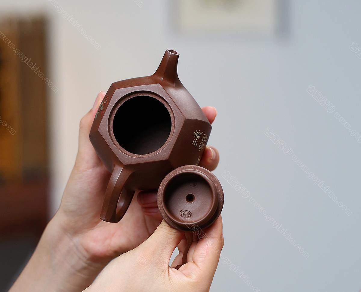 六方井栏|正品周丽紫砂壶价格|紫泥260CC