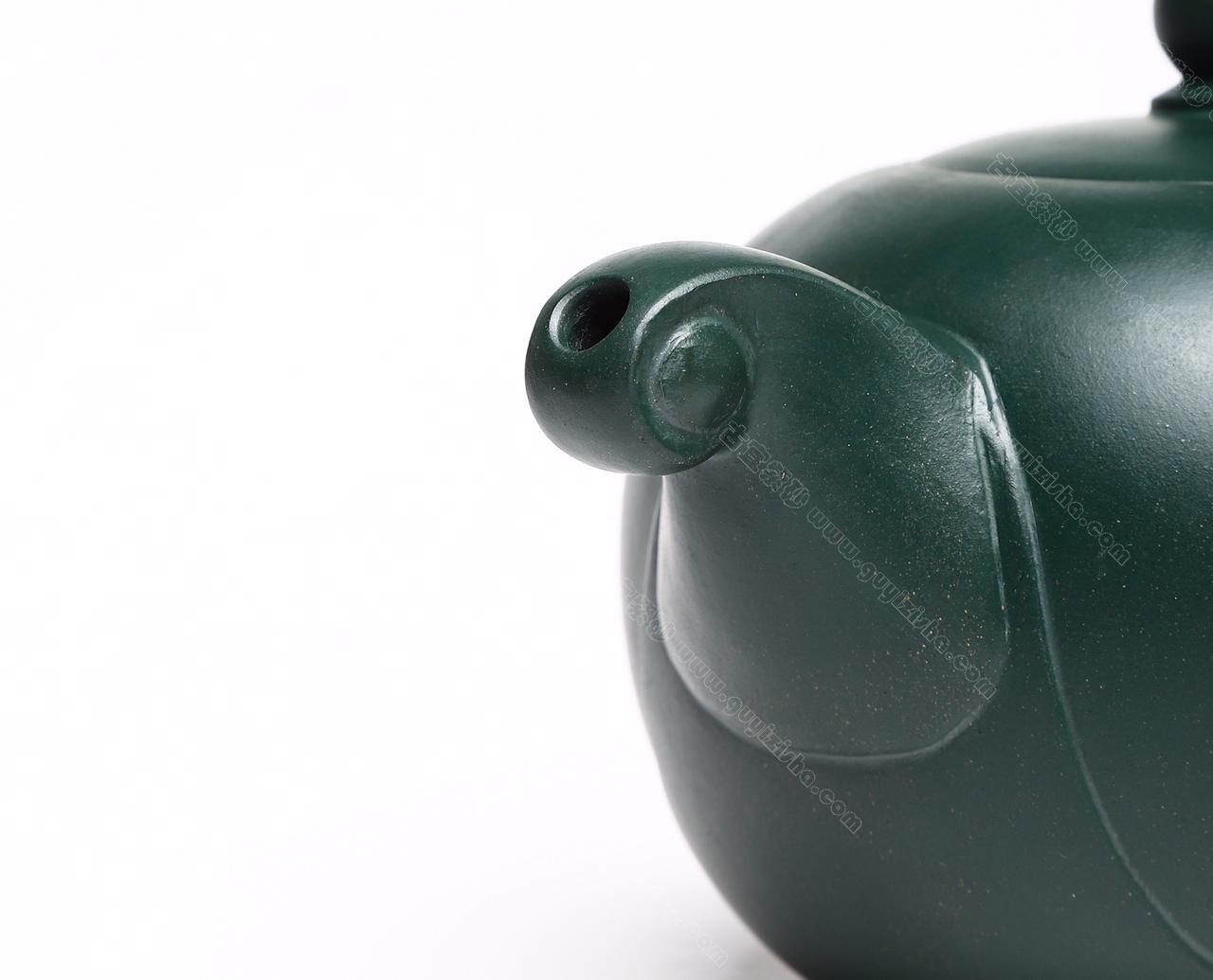 双龙戏珠|正品谈敏紫砂壶价格|民国绿490CC