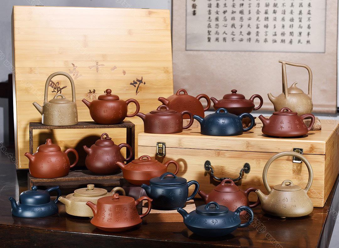 曼生十八式|正品范益军紫砂壶价格|天青泥320CC