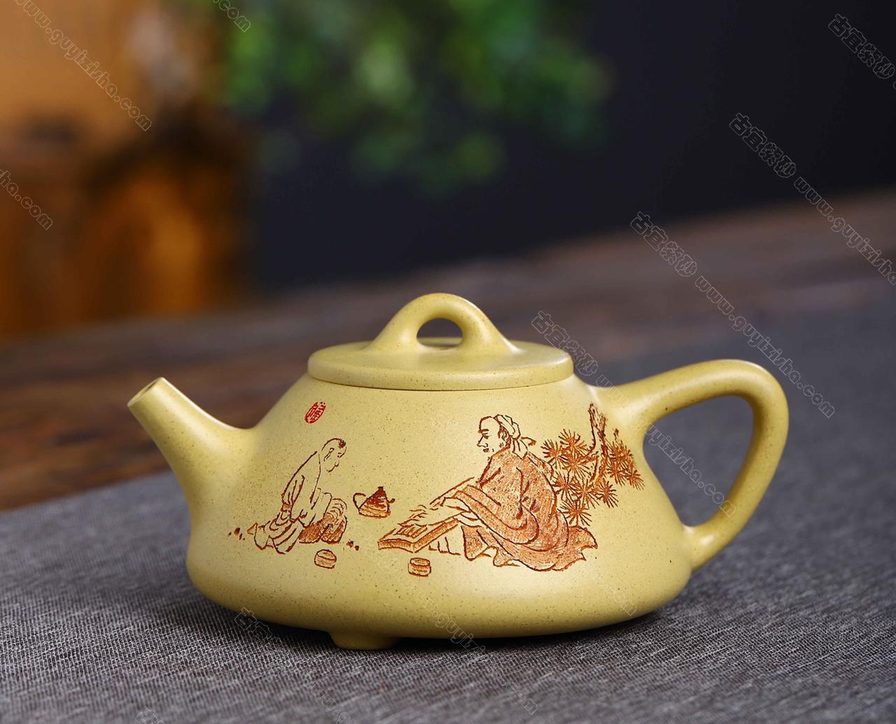 子冶石瓢|正品吴严佳紫砂壶价格|本山绿260CC