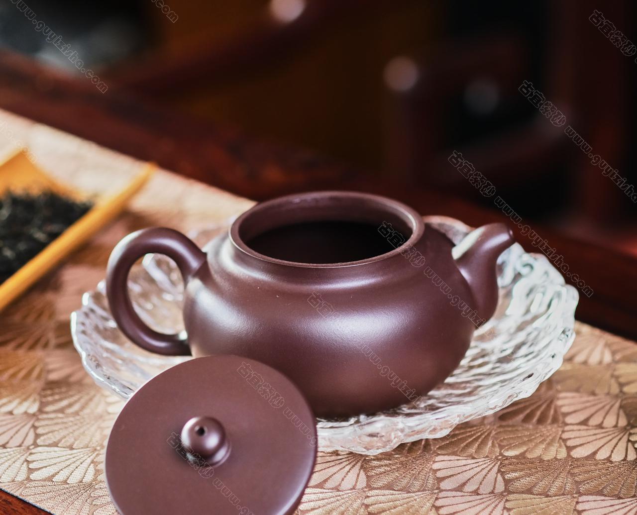 平盖德钟|正品吴敏紫砂壶价格|紫泥200CC