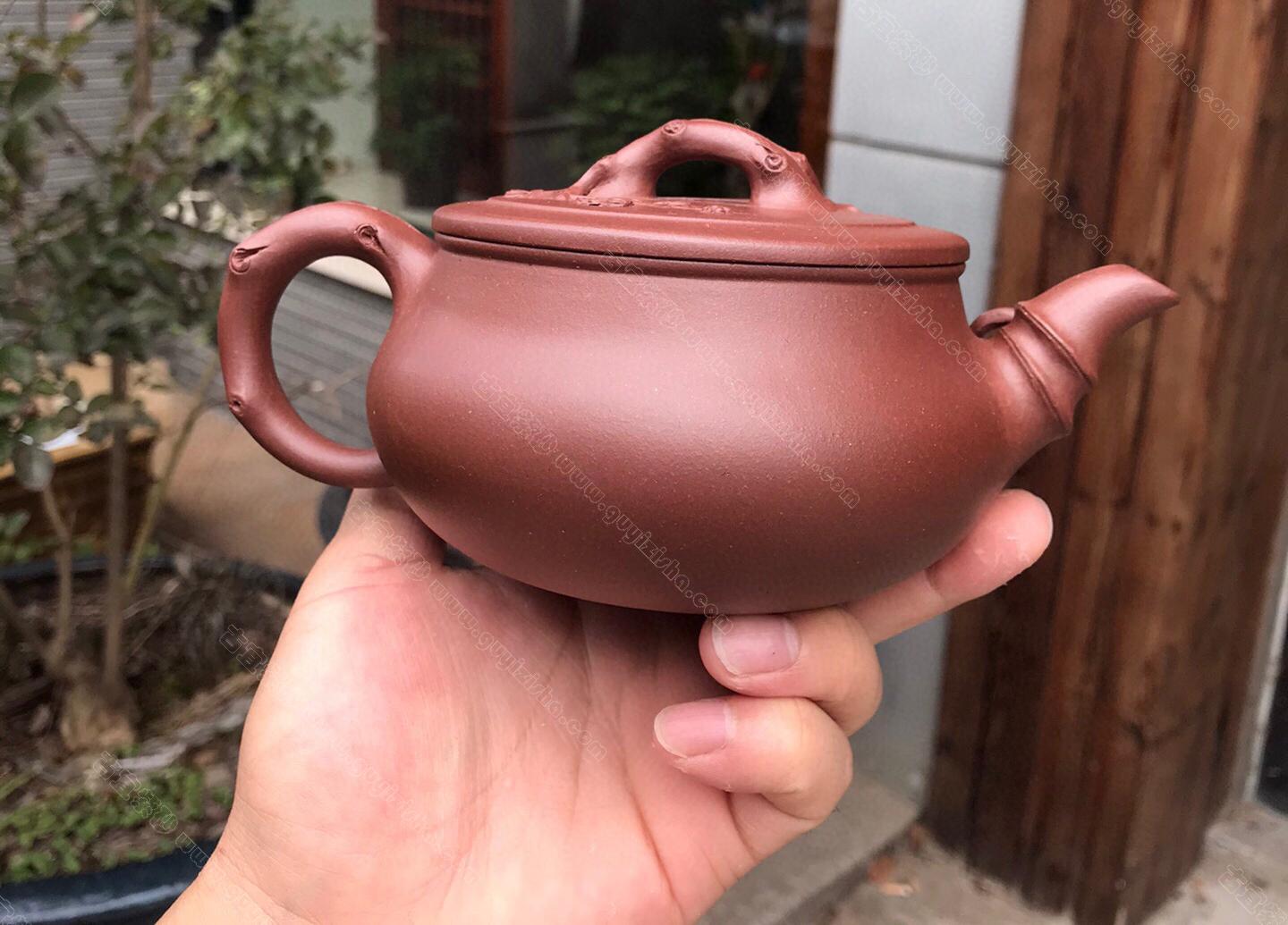 梅竹双清|正品朱峰紫砂壶价格|紫泥380CC