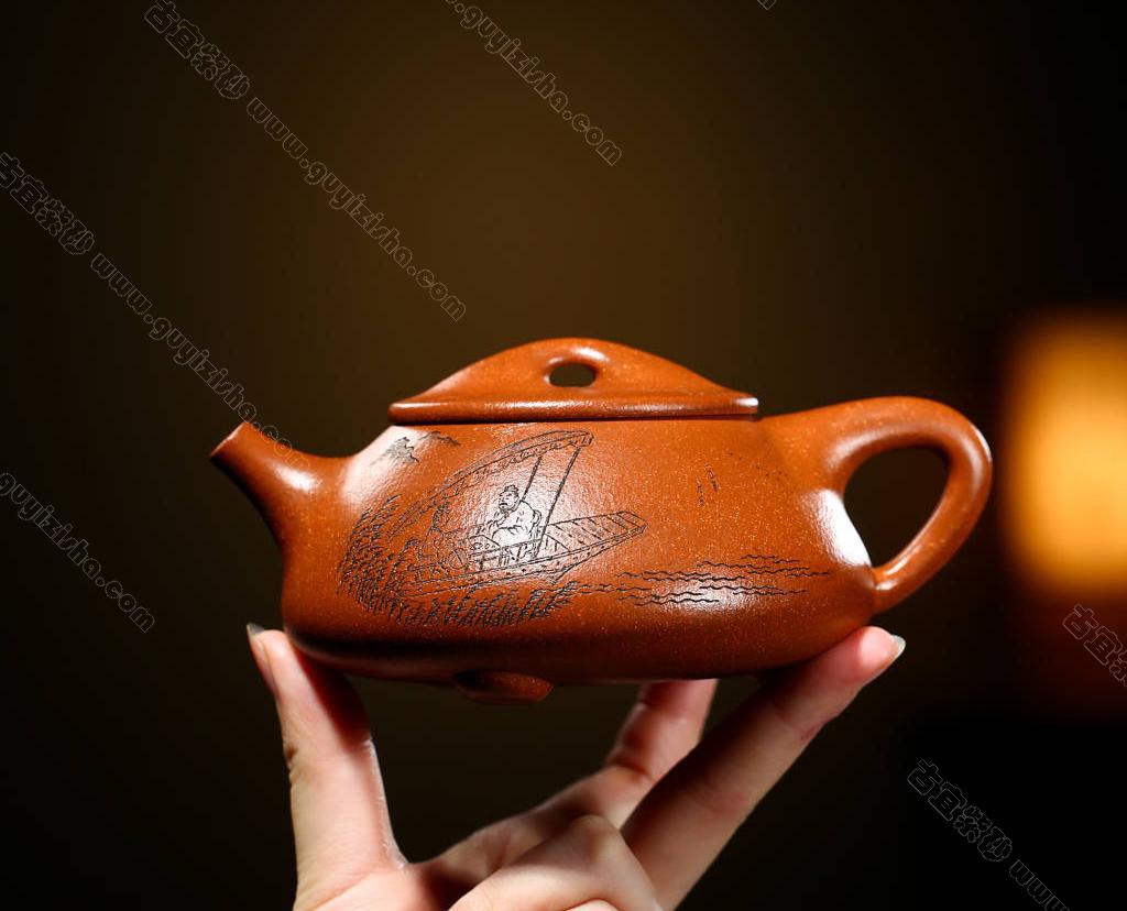 景舟石瓢|正品吴伟明紫砂壶价格|蟹黄段100CC