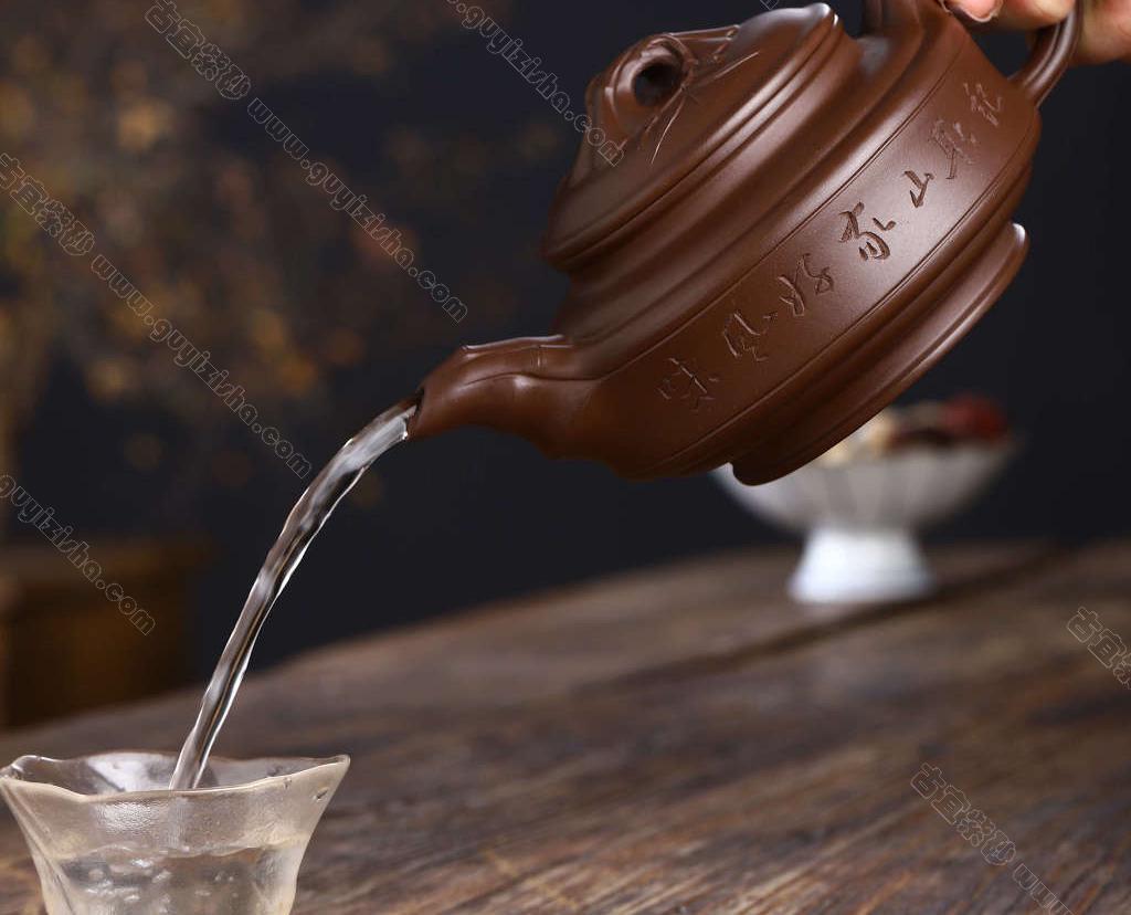 双线竹鼓|正品周龙华紫砂壶价格|紫泥480CC