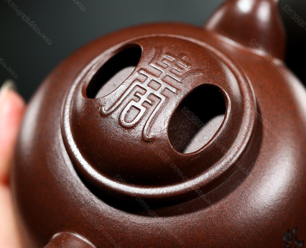 万寿无疆|正品蒋亚平紫砂壶价格|黑星土320CC