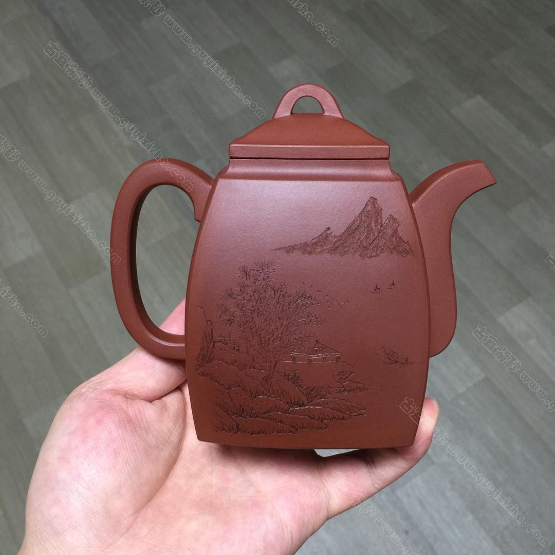 中国　銭菊仙制款　緑泥　神獣摘　急須　茶壷　C　R6159 紫苑釉｜器｜土瓶｜急須｜お茶｜湯のみ｜紫｜黒｜モダン｜倉前
