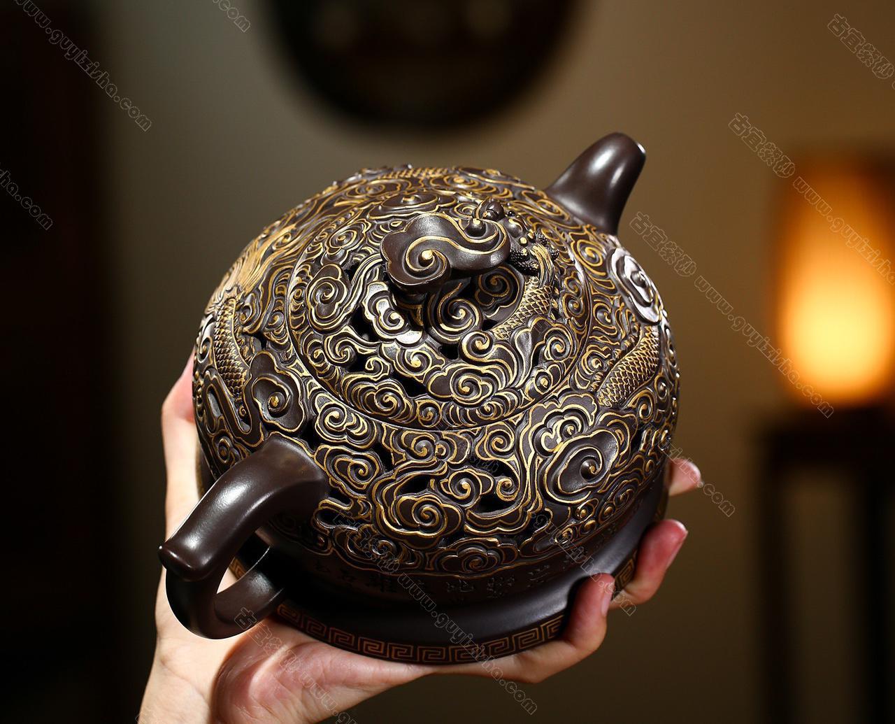 云海盘龙|正品秦国萍紫砂壶价格|黑料750CC