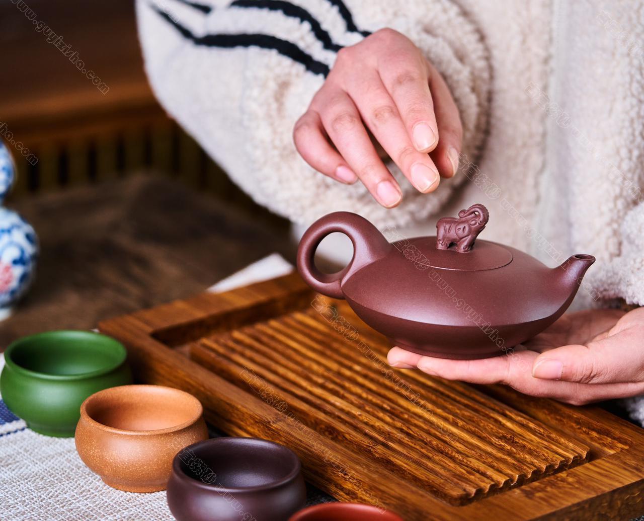 天平有象套组|民间艺人紫砂壶价格|蟹黄段300CC