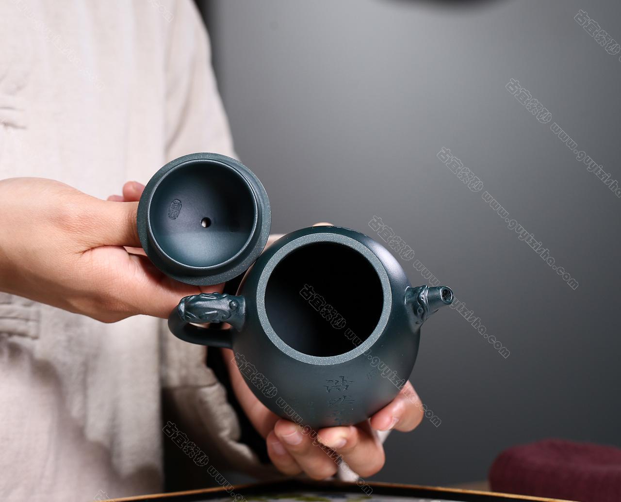 龙御秦权|正品杨军保紫砂壶价格|民国绿300CC