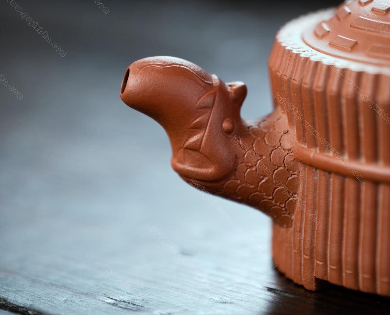 龙头八卦一捆竹|正品顾跃君紫砂壶价格|朱泥160CC