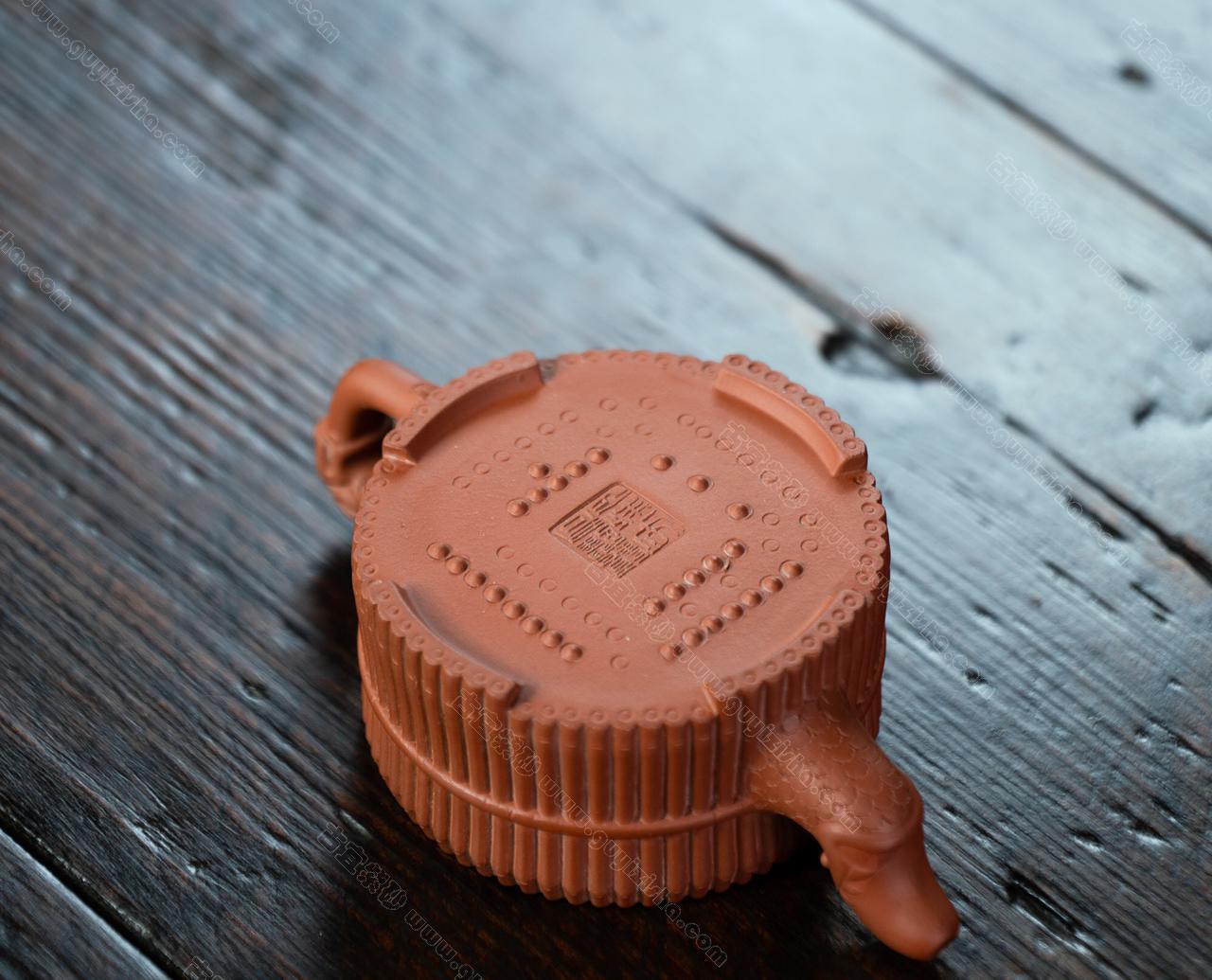 龙头八卦一捆竹|正品顾跃君紫砂壶价格|朱泥160CC