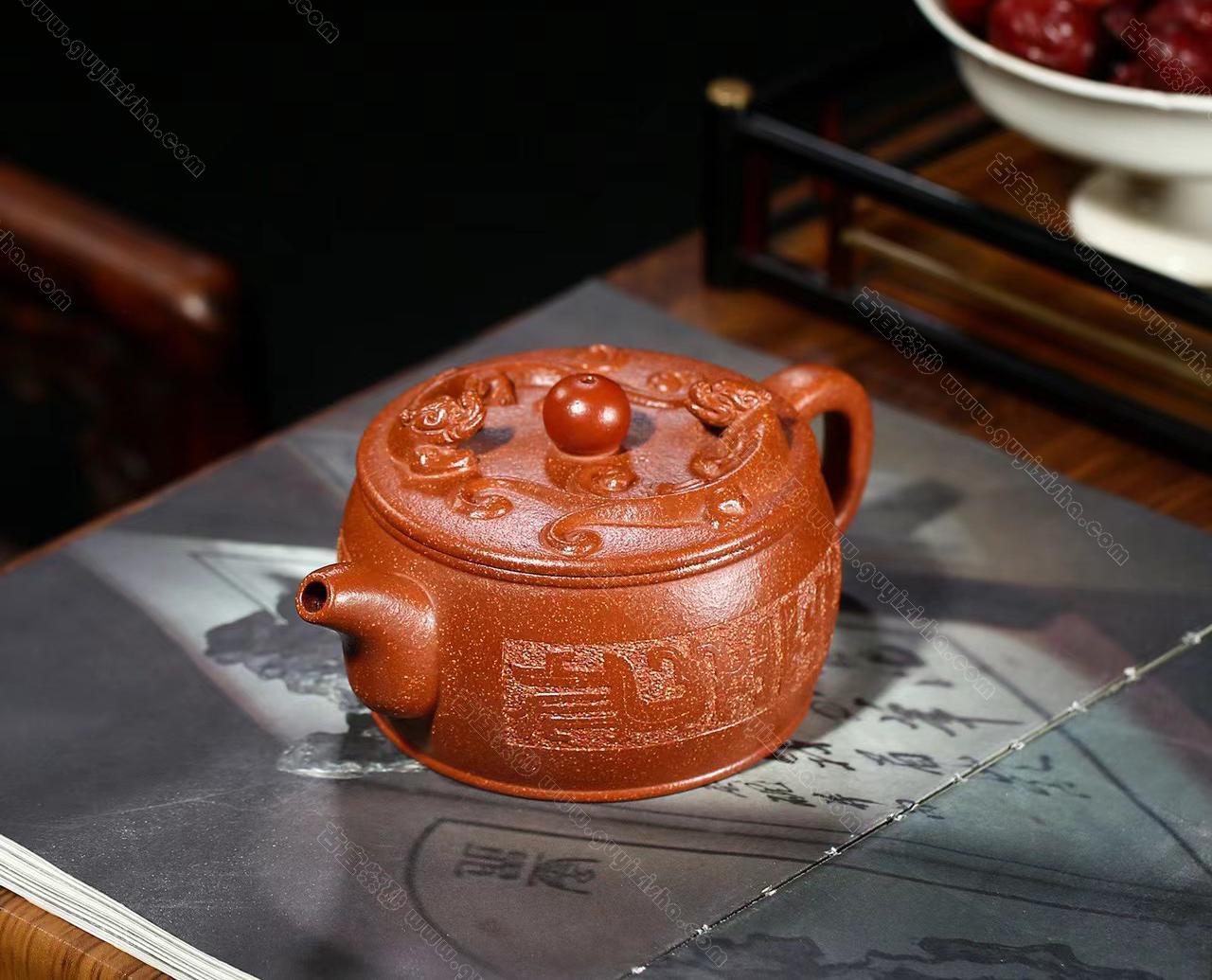 双龙戏珠|正品白洪欣紫砂壶价格|降坡泥300CC