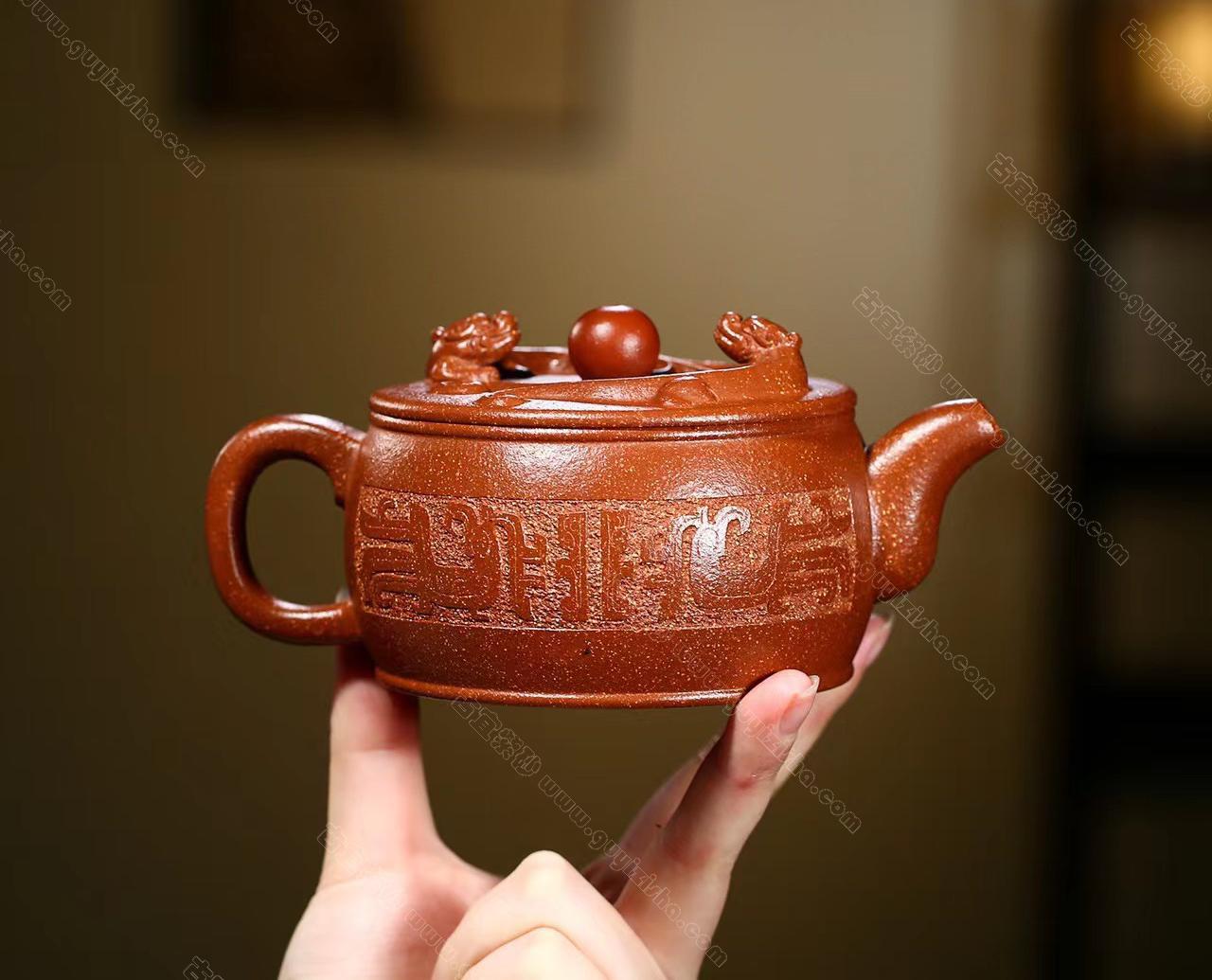 双龙戏珠|正品白洪欣紫砂壶价格|降坡泥300CC